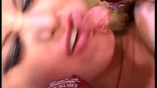 Busty blonde does odd extreme insertions and double fuck