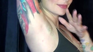 Fit Tattooed MILF Licks Her Own Armpits