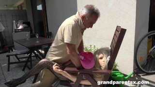 Senile Grandfather Creampies A Sex Doll