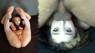 Piccola studentessa vergine riceve sesso in faccia da Skullfuck per ingoio di sperma con la gola grande