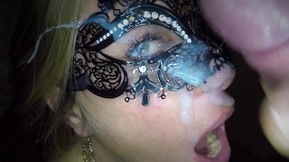 Dutch Masked Blonde Babe Facial Compilation She Loves It