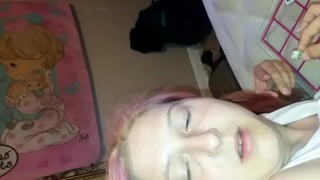 Thick wife takes a line of d. before being fucked hard