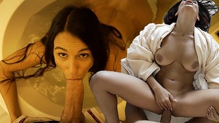 Sexy erregte Freundin in der Badewanne bekommt nasses Ficken und Sperma auf den Bauch – Amateur-Paar