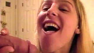 Wife Deep Throats Her Hubby and Swallows All His Cum