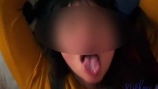 Native 28F Beauty Sticks Out Her Tongue For A Bwc And He Cums Once She Tells Him To Give It Her Now