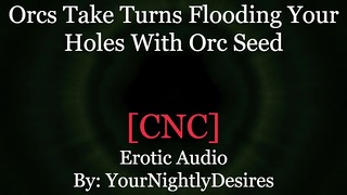 Ork-Beute verwandelte sich in Freeuse-Huren-Bondage-Freeuse-Alle-Löcher-Erotik-Audio für Frauen