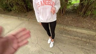 Real Risky Street Hot Sock/Footjob With Unknown Girl For Money