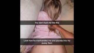 치팅 화이트 Milf Snapchat Cuck에서 그녀의 음부에 두드리는 것을 구걸합니다.