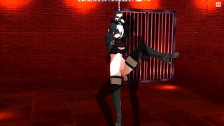 3D Hentai Tied Up 2B Gets Cum In Pussy And Orgasm