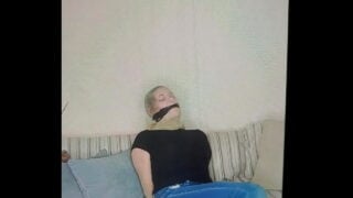 Babe Bound And Gagged Pantyhose Bondage