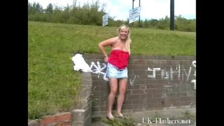 Blonde Babe Lenas Public Nudity And Busty Flashing English Girlfriends Showing