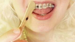 Zahnspangen-Fetisch: Mukbang Video Asmr Sounding