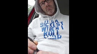 Cock Sounding In The Car In A Public Car Park With Lingerie Under My Jeans