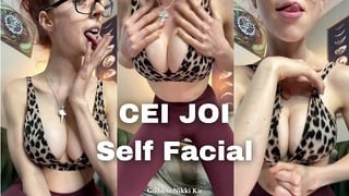 Cum On Your Face! Self Facial CEI JOI Edging Cum Eating Instructions By Femdom Goddess Nikki Kit