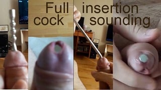 Deep Cock Sounding Plugs Insertion While Watching Femdom Sounding Porn Full Urethral Insertion