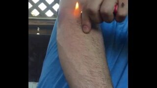 Fetish Only Viewer Advised! Real Fire Real Pain! Pain Resistance Burning Arm Hairs!