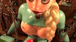 Frozen Elsa And Anna Hardcore Metal Bondage Latex BDSM Animation