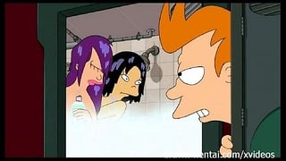 Futurama Hentai – Shower Threesome