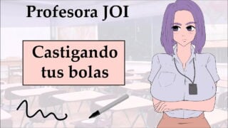 JOI Con La Profesora. Castigando Tus Pelotas Cuerda .