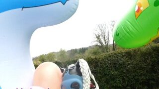 Compilare Miss Maskerade Papusa de cauciuc care se joaca si face balonul pop – Fetiș de looner în latex complet
