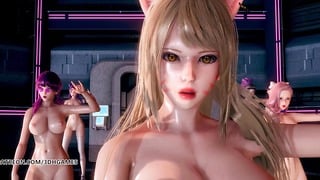 MMD Dreamcatcher – Scream Striptease Ahri Akali Kaisa Evelynn Seraphine Kda League Of Legend