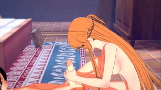 Sword Art Online Hentai – Asuna Handjob And Footjob To Kirito – Japanese Asian Manga Anime Film Game Porn