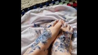 Tattooed Feet After Hot Candle Wax Play, Full Length Version On Fansly/Onlyfans