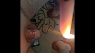 Woman Dripping Candle Wax On My Lil Dick