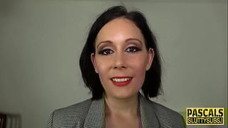 Bound BDSM Sub Throats Dick