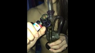 Real Teen Smokes and Sucks
