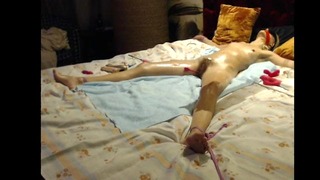 Bondage Orgasm with Hairy Pussy