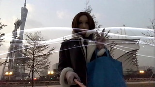 Rubber Doll Public Masturbation