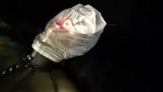Hooded Breathplay Masturbation in Latex