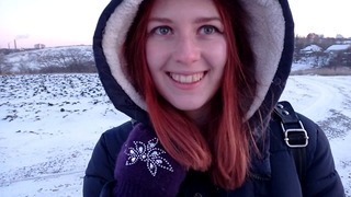 My Winter Encounter with a Fiery Redhead Outdoors